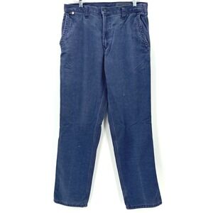 Carhartt FR Men's Work Pants 34x36 Navy Blue Straight Leg Flame Resistant Cotton